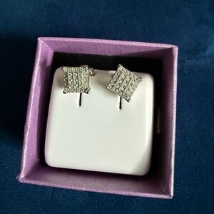 Sophisticated Silver Square Earrings